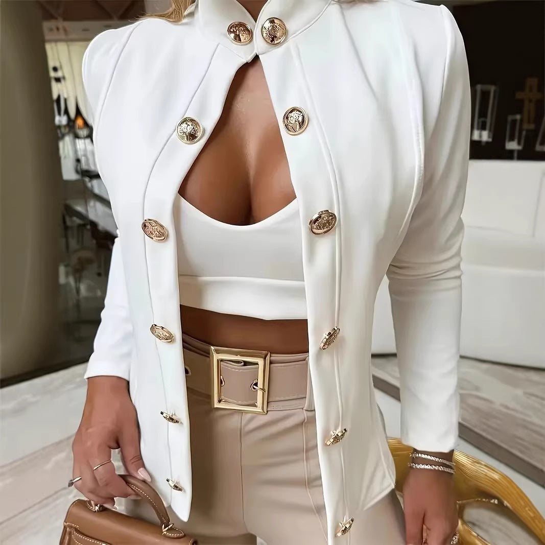 VELYORA — Blazer à double boutonnage – Col montant, photographie du produit