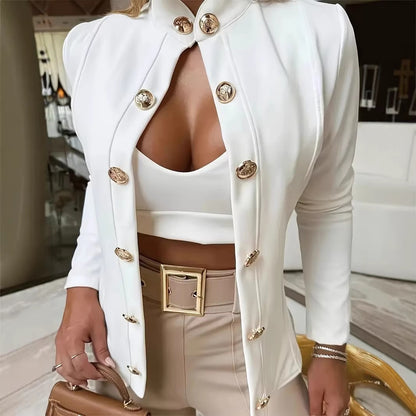 VELYORA — Blazer à double boutonnage – Col montant, photographie du produit