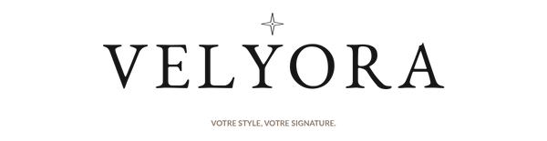 Logo noir VELYORA sur fond transparent